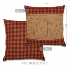 56651-Burgundy-Check-Prim-Blessings-Pillow-12x12-image-5