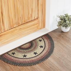 Colonial Star Jute Rug Half Circle 16.5x33