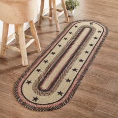 Colonial Star Jute Rug/Runner Oval w/ Pad 22x72