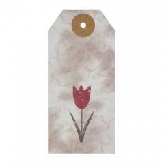 88461-Spring-In-Bloom-Tea-Stained-Red-Tulip-Paper-Tag-3.75x1.75-w-Twine-Set-of-50-image-2