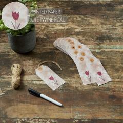 88462-Spring-In-Bloom-Tea-Stained-Red-Tulip-Paper-Tag-4.75x2.25-w-Twine-Set-of-50-image-5