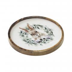 88474-Bunny-Hop-Wooden-Plate-Natural-w-Bunny-Wreath-11.5-inch-Diameter-image-4
