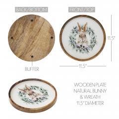 88474-Bunny-Hop-Wooden-Plate-Natural-w-Bunny-Wreath-11.5-inch-Diameter-image-5