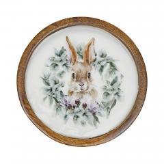 88476-Bunny-Hop-Wooden-Plate-Natural-w-Bunny-Wreath-8-inch-Diameter-image-2