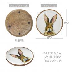 88478-Bunny-Hop-Wooden-Plate-White-w-Bunny-8.5-inch-Diameter-image-5