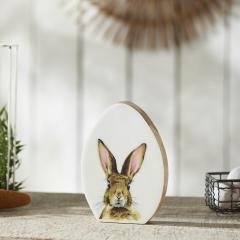 88479-Bunny-Hop-Wooden-Decor-Egg-Shape-White-w-Bunny-7x5x0.75-image-1