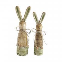 88490-Bunny-Hop-Wooden-Skinny-Bunnies-In-Green-Enamel-Set-of-2-Sizes-image-2