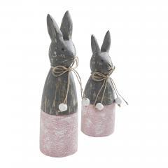 88497-Spring-In-Bloom-Wooden-Cone-Bunnies-w-Pink-Base-Set-of-2-Sizes-image-4