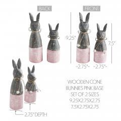 88497-Spring-In-Bloom-Wooden-Cone-Bunnies-w-Pink-Base-Set-of-2-Sizes-image-5