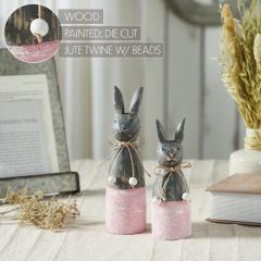 88497-Spring-In-Bloom-Wooden-Cone-Bunnies-w-Pink-Base-Set-of-2-Sizes-image-6