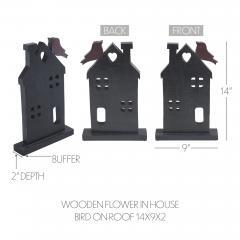 88498-Spring-In-Bloom-Wooden-Prim-House-w-Bird-On-Roof-14x9x2-image-5