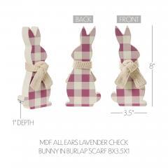 88500-Bunny-Hop-MDF-All-Ears-Lavender-Check-Bunny-In-Burlap-Scarf-8x3.5x1-image-5