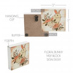 88513-Bunny-Hop-Floral-Bunny-MDF-Block-Sign-5x5x1-image-5