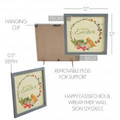 88515-Bunny-Hop-Happy-Easter-Chick-Wreath-MDF-Wall-Sign-12x12x0.5-image-6