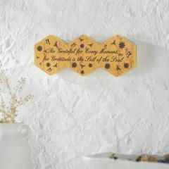 88521-Buzzy-Bees-Be-Grateful-for-Every-Moment-Hexagons-MDF-Wall-Sign-5.8x15x1-image-1