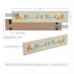 88522-Buzzy-Bees-Bee-Blessed-Thankful-MDF-Wall-Sign-3x14x0.75-image-6