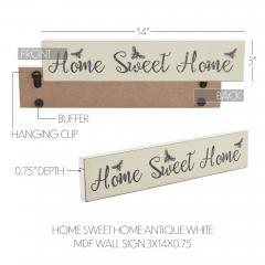 88532-Buzzy-Bees-Home-Sweet-Home-Antique-White-MDF-Wall-Sign-3x14x0.75-image-6