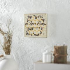 Buzzy Bees Kind Words Are Like Honey, Sweet To The Soul MDF Block Sign 8x8x1