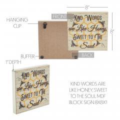 88535-Buzzy-Bees-Kind-Words-Are-Like-Honey-Sweet-To-The-Soul-MDF-Block-Sign-8x8x1-image-6