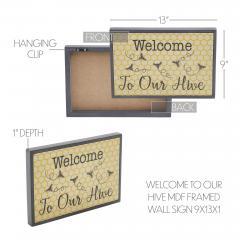 88539-Buzzy-Bees-Welcome-To-Our-Hive-MDF-Framed-Wall-Sign-9x13x1-image-5