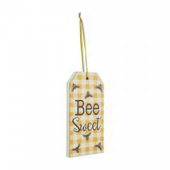 88541-Buzzy-Bees-Bee-Sweet-Honey-Check-MDF-Tag-Ornament-w-Ribbon-7x3.75x0.5-image-4