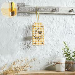 88541-Buzzy-Bees-Bee-Sweet-Honey-Check-MDF-Tag-Ornament-w-Ribbon-7x3.75x0.5-image-6