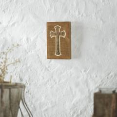 88546-Celebrate-Grace-Cross-On-Natural-Burlap-MDF-Wall-Sign-6x4x0.75-image-1