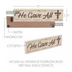 88549-Celebrate-Grace-He-Gave-All-w-Crown-Of-Thorn-On-Cross-MDF-Wall-Sign-2.75x11x0.75-image-5