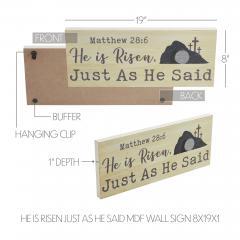 88550-Celebrate-Grace-He-Is-Risen-Just-As-He-Said-MDF-Wall-Sign-8x19x1-image-5
