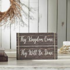 88552-Celebrate-Grace-Thy-Kingdom-Come-Distressed-Grey-MDF-Wall-Sign-9x14x1-image-1