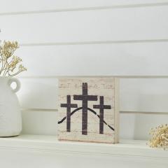 88553-Celebrate-Grace-3-Crosses-Distressed-Antique-White-MDF-Block-Sign-6x6x1-image-2