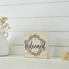 88554-Celebrate-Grace-Redeemed-w-Crown-Of-Thorn-MDF-Block-Sign-6x6x1-image-2