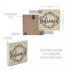 88554-Celebrate-Grace-Redeemed-w-Crown-Of-Thorn-MDF-Block-Sign-6x6x1-image-6