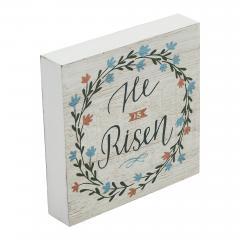 88563-Celebrate-Grace-He-Is-Risen-w-Flower-Wreath-MDF-Block-Sign-5x5x1-image-4