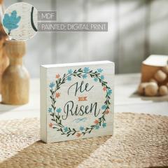 88563-Celebrate-Grace-He-Is-Risen-w-Flower-Wreath-MDF-Block-Sign-5x5x1-image-6