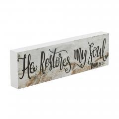 88564-Celebrate-Grace-Psalm-23-3-He-Restores-My-Soul-MDF-Wall-Sign-3x10x1-image-4