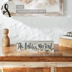 88564-Celebrate-Grace-Psalm-23-3-He-Restores-My-Soul-MDF-Wall-Sign-3x10x1-image-6