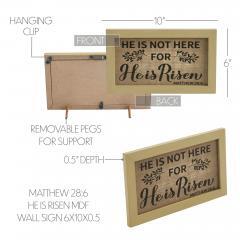 88570-Celebrate-Grace-Matthew-28-6-He-Is-Risen-MDF-Wall-Sign-6x10x0.5-image-6