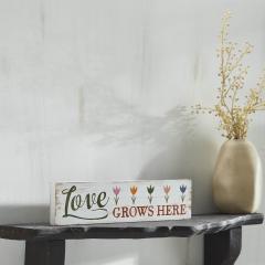88572-Spring-In-Bloom-Love-Grows-Here-w-Tulips-MDF-Wall-Sign-3x12x0.75-image-2