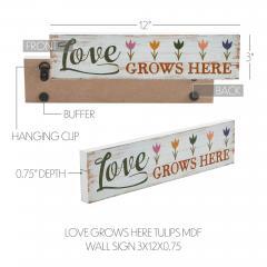 88572-Spring-In-Bloom-Love-Grows-Here-w-Tulips-MDF-Wall-Sign-3x12x0.75-image-6