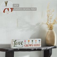88572-Spring-In-Bloom-Love-Grows-Here-w-Tulips-MDF-Wall-Sign-3x12x0.75-image-7