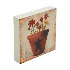 88576-Spring-In-Bloom-Flower-Pot-w-Primitive-Star-MDF-Block-Sign-5x5x1-image-4
