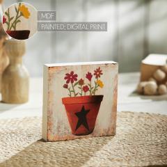 88576-Spring-In-Bloom-Flower-Pot-w-Primitive-Star-MDF-Block-Sign-5x5x1-image-6