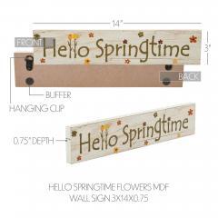 88578-Spring-In-Bloom-Hello-Springtime-w-Flowers-MDF-Wall-Sign-3x14x0.75-image-6