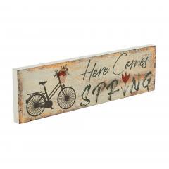 88579-Spring-In-Bloom-Here-Comes-Spring-w-Bicycle-Tulip-MDF-Wall-Sign-4x14x0.75-image-5
