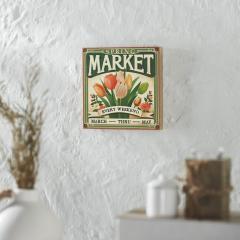 Spring In Bloom Spring Market Flowers Sale MDF Block Sign 8x8x1