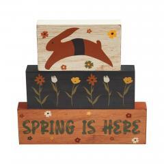 88587-Spring-In-Bloom-Spring-Is-Here-Bunny-Leap-w-Flowers-MDF-Block-Sign-Set-of-3-Sizes-image-3