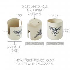 88613-Buzzy-Bees-Metal-Kitchen-Sponge-Holder-Antique-White-3.25x2.75x2.75-image-6