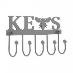 88615-Buzzy-Bees-Metal-Wall-Mount-Bee-Key-Holder-Grey-3x5.3-image-5