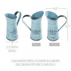 88620-Spring-In-Bloom-Galvanized-Metal-Flowers-Garden-Decorative-Pitcher-12.5x8.5x5.3-image-5